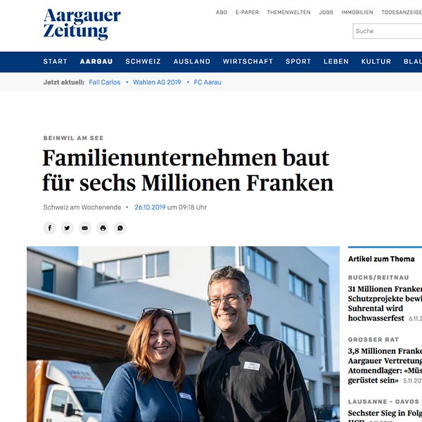 Aargauer Zeitung-Artikel zum Tag der offenen Tür im Neubau