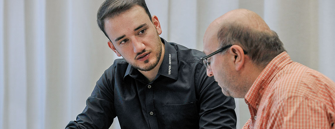 Hans-Peter Stadelmann und Granit Sylaj, Fachberater Zentralschweiz von Urfer-Müpro